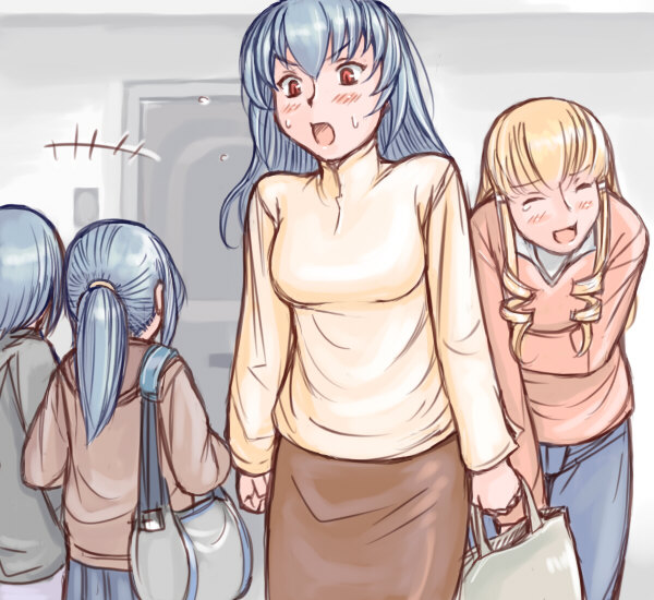 tsuda nanafushi, shinku, suigintou, rozen maiden, silver hair, 00s, aged up, blonde hair, casual, siblings