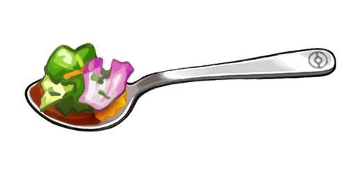 nintendo, pokemon, pokemon swsh, artist request, game cg, official art, third-party source, curry, curry rice, food, food focus, lettuce, no humans, rice, spoon, transparent background