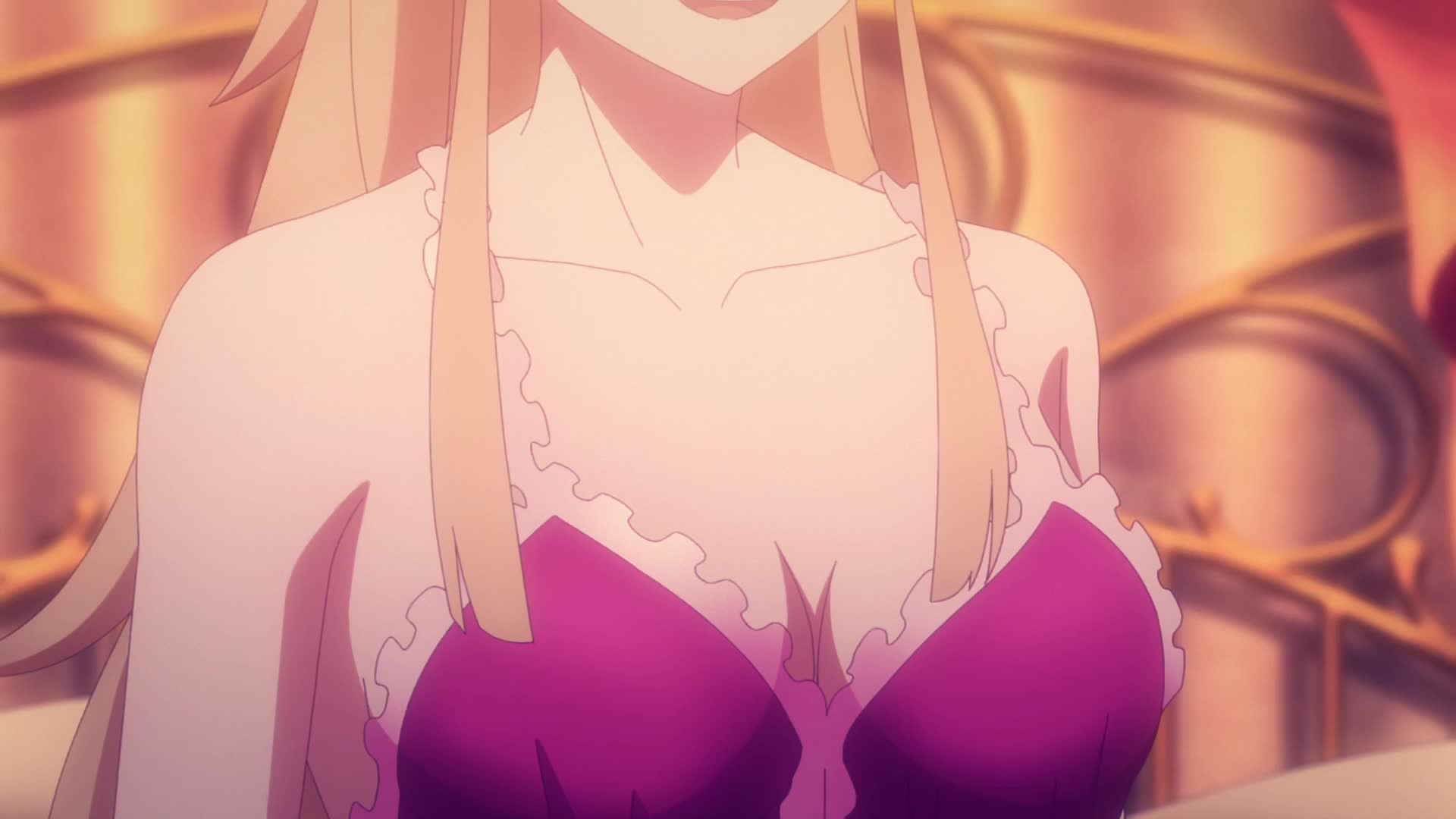 nonaka himeno, satou haruto, kekkon yubiwa monogatari, animated, anime screenshot, highres, sound, tagme, video, 1boy, 1girl, armpits, babydoll, babydoll pull, bed, black hair, blonde hair, blue eyes, blush, breasts, cape, cleavage, collarbone, hands on own chest, jewelry, large breasts, lips, long hair, looking at viewer, navel, nipples, on bed, open mouth, panties, pants, pink babydoll, pink panties, ring, school uniform, shirt, sidelocks, smile, thighs, topless female, underwear, undressing, wedding ring, white shirt, wide hips