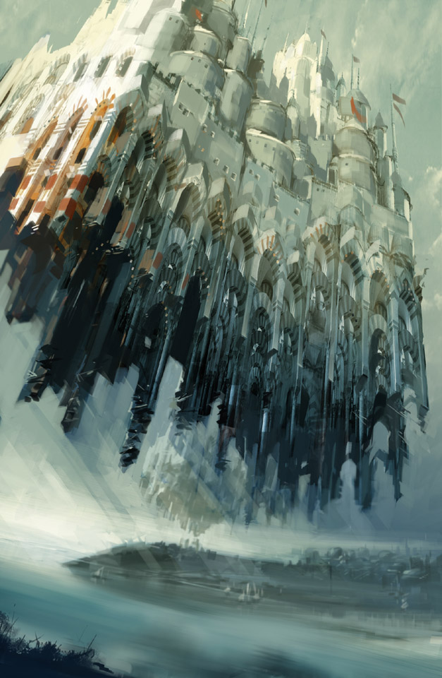 daniel dociu, guild wars (series), guild wars 1, concept art, tagme, building, fantasy, scenery, water