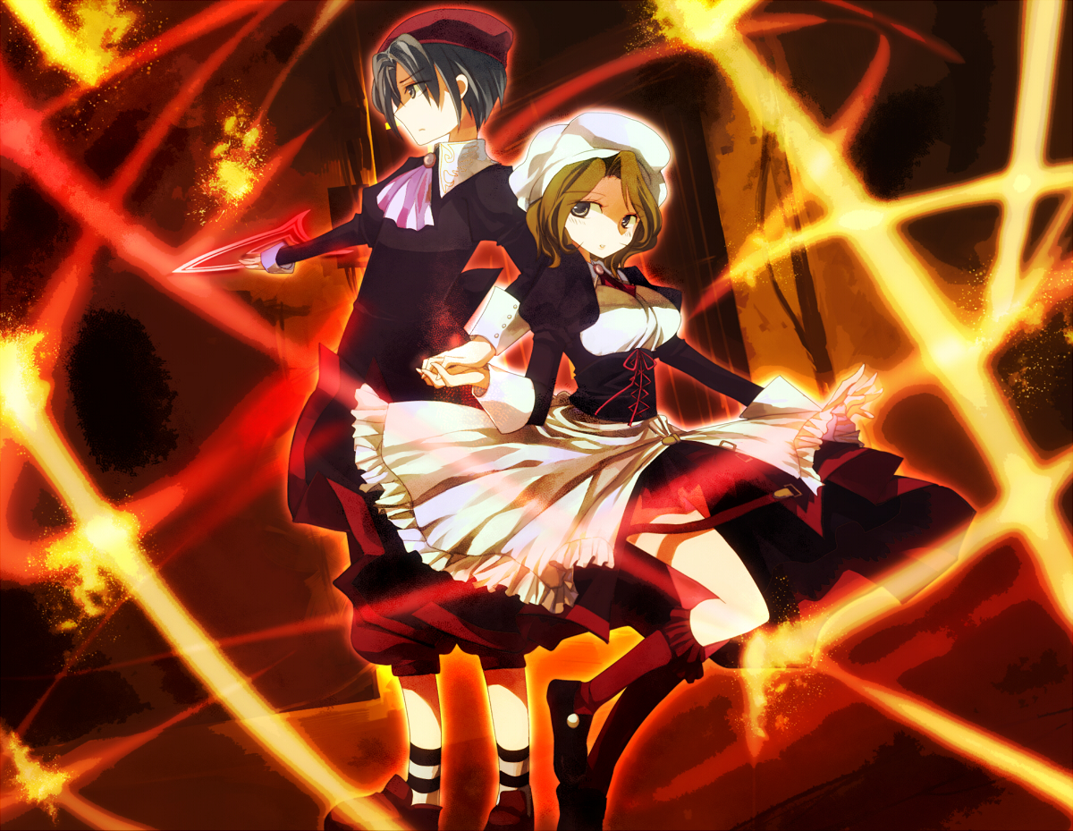 hanui, kanon (umineko), shannon (umineko), umineko no naku koro ni, bad id, bad pixiv id, 00s, hat, maid