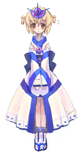 kazuu, kamen rider psyga, kamen rider, kamen rider 555, 1girl, blonde hair, dress, female focus, solo, yellow eyes