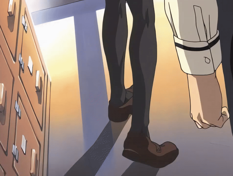 imari kurumi, minase taki, bible black, bible black night of the walpulgiss, animated, animated gif, anime screenshot, tagme, 00s, 1boy, 1girl, 2001, black thighhighs, bow, bowtie, breasts, brown hair, green eyes, hair ornament, large breasts, long hair, necktie, red bow, red bowtie, red skirt, school uniform, shirt, shoes, short hair, side ponytail, skirt, socks, sunset, thighhighs