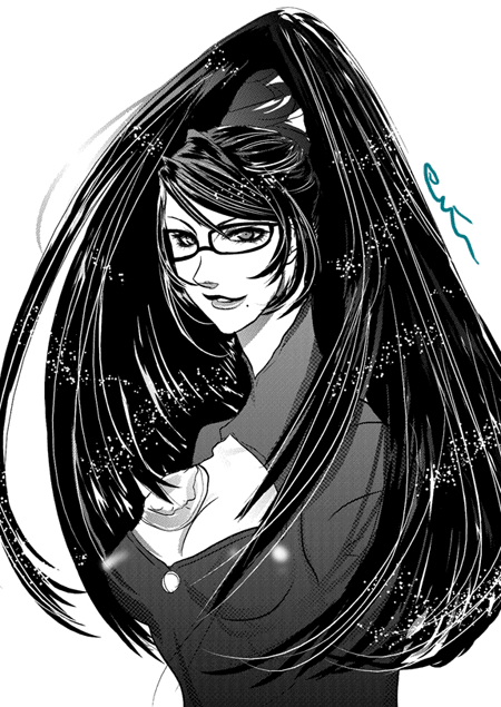 maniera, bayonetta, bayonetta (series), tagme, glasses, long hair, very long hair