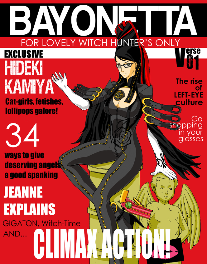 bayonetta, bayonetta (series), glasses, gloves, gun, long hair, weapon