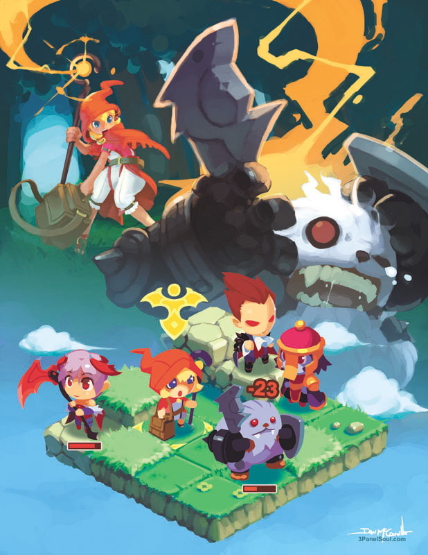 ian mc conville, udon entertainment, b.b. hood, demitri maximoff, hsien-ko, lilith (darkstalkers), sasquatch (darkstalkers), capcom, darkstalkers, disgaea, 1boy, 3girls, battle, demon girl, faux figurine, multiple girls, pantyhose, parody