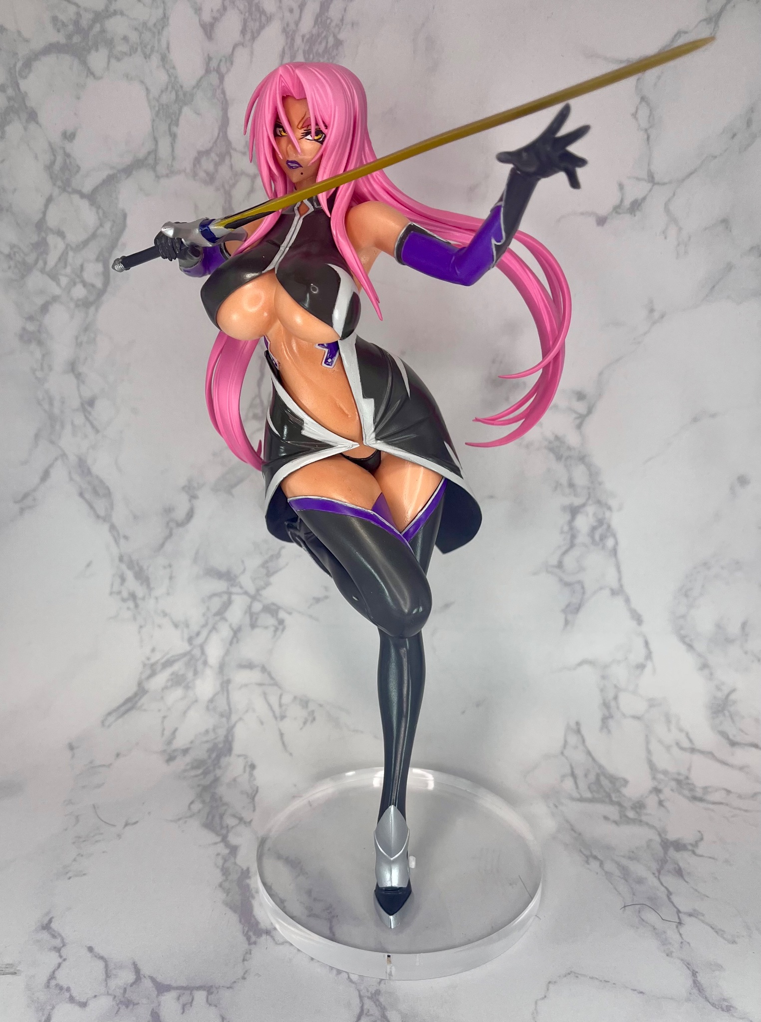 ingrid (taimanin asagi), taimanin (series), taimanin murasaki, photo (medium), 1girl, breasts, dark-skinned female, dark skin, figure, large breasts, long hair