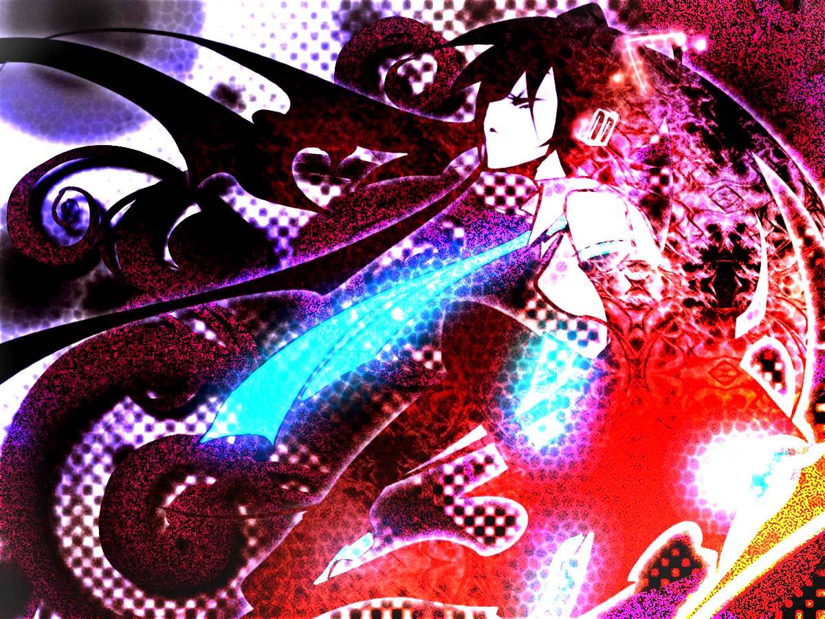 haru aki, hatsune miku, vocaloid, 1girl, black hair, closed eyes, female focus, headphones, solo