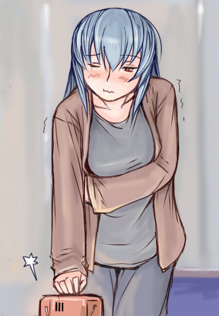 tsuda nanafushi, suigintou, rozen maiden, silver hair, 00s, aged up, casual, one eye closed, red eyes, solo, wink