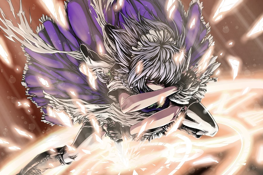 chiro (pixiv), chiro (suzuka98), izayoi sakuya, touhou, silver hair, 1girl, female focus, hairband, maid, short hair, solo