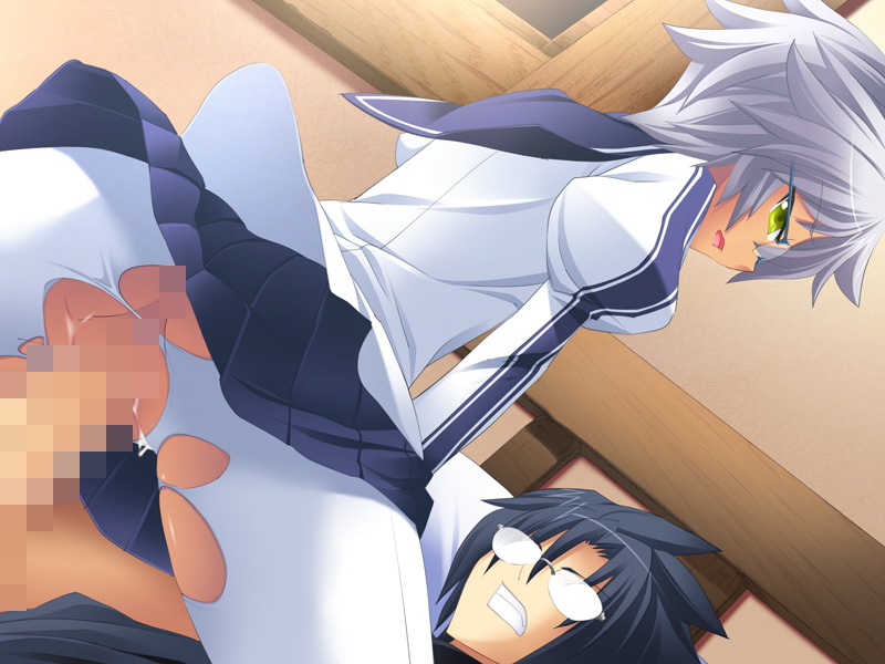 usatsuka eiji, kanata gramilyd, angel magister, censored, dark skin, glasses, penis, pussy, sex, short hair, yellow eyes