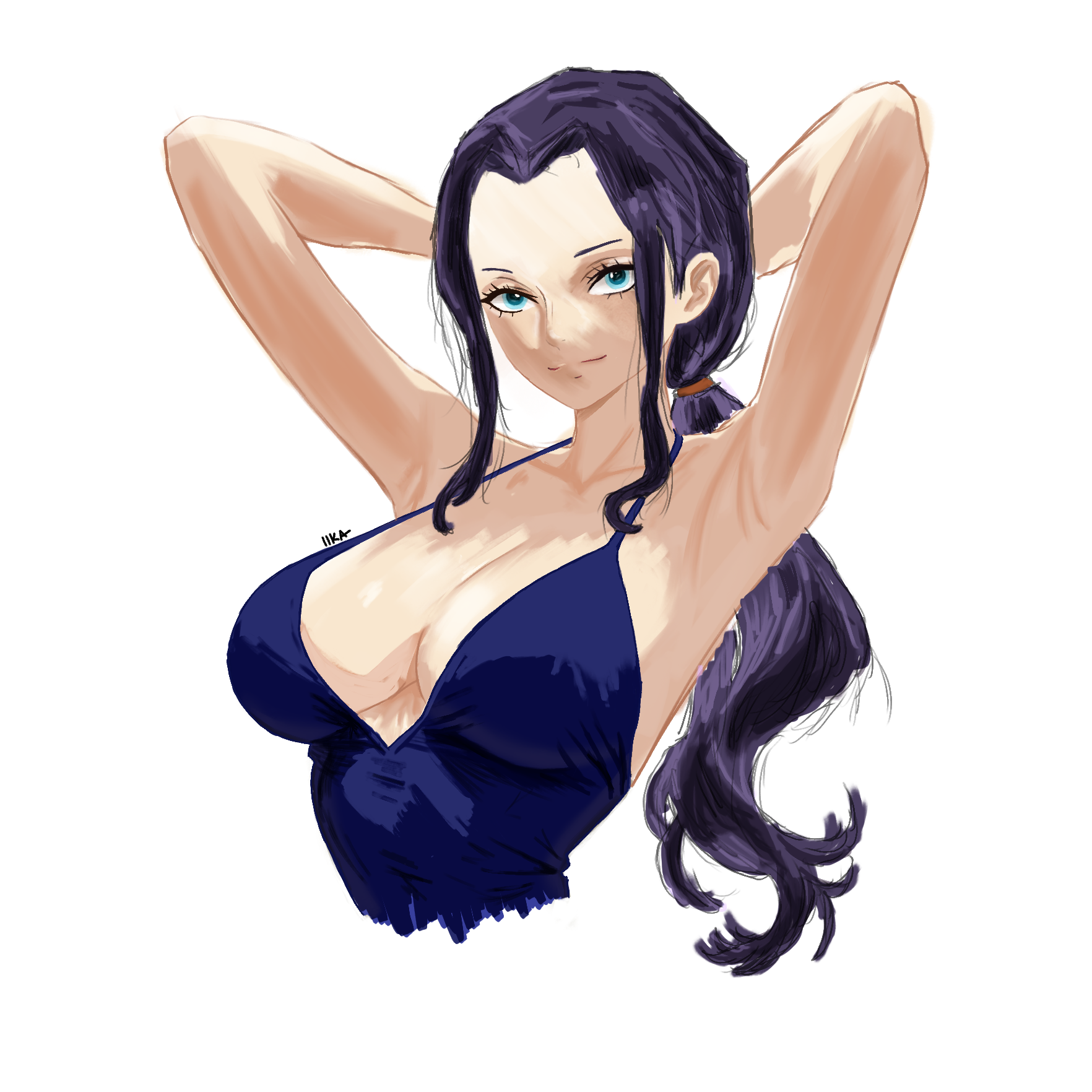 iikaise, nico robin, one piece, 1girl, breasts, large breasts, long hair