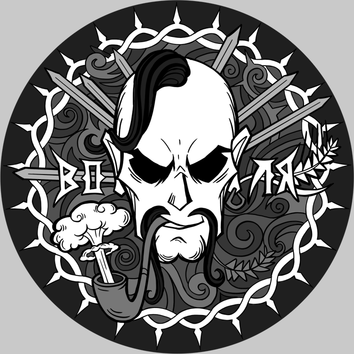 cossack (polish anon), original, translated, 1boy, abstract, abstract background, cossack, facial hair, forest diver, greyscale, head only, male focus, monochrome, multiple swords, mustache, no eyes, oseledets, patch, portrait, russo-ukrainian war, shaded eye, smoke, smoking, smoking pipe, sword, ukraine, ukrainian text, weapon, wheat