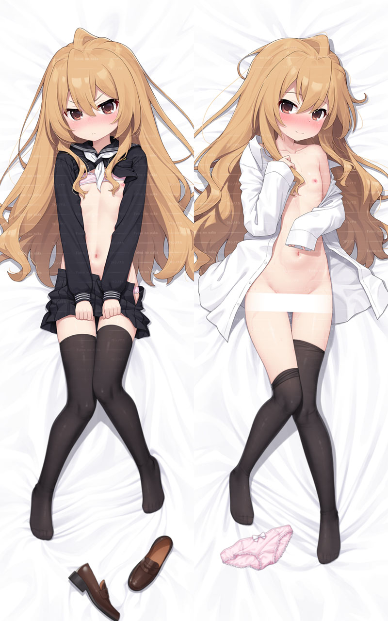 heijialan, aisaka taiga, toradora!, commentary request, highres, 1girl, bar censor, bed sheet, black sailor collar, black serafuku, black shirt, black skirt, black thighhighs, blush, bow, bow panties, bra, bra lift, breasts, brown eyes, brown hair, brown shoes, censored, closed mouth, clothes lift, collared shirt, dakimakura (medium), dress shirt, groin, hair between eyes, loafers, long hair, long sleeves, looking at viewer, multiple views, naked shirt, navel, neckerchief, nipples, no shoes, nose blush, open clothes, open shirt, open skirt, panties, pink bra, pink panties, pleated skirt, puffy long sleeves, puffy sleeves, sailor collar, school uniform, serafuku, shirt, shirt lift, shoes, skirt, sleeves past wrists, small breasts, smile, thighhighs, underwear, unworn panties, unworn shoes, v-shaped eyebrows, very long hair, watermark, white neckerchief, white shirt