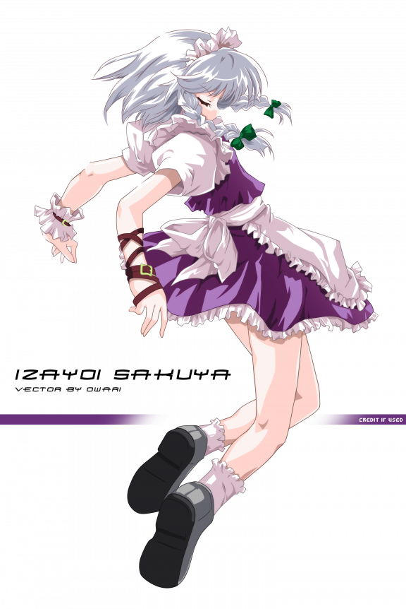 izayoi sakuya, touhou, 1girl, braid, closed eyes, female focus, full body, maid, solo, twin braids