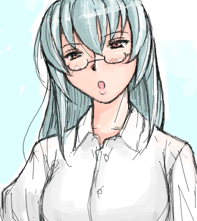 tsuda nanafushi, suigintou, rozen maiden, silver hair, lowres, 00s, aged up, glasses, red eyes, solo