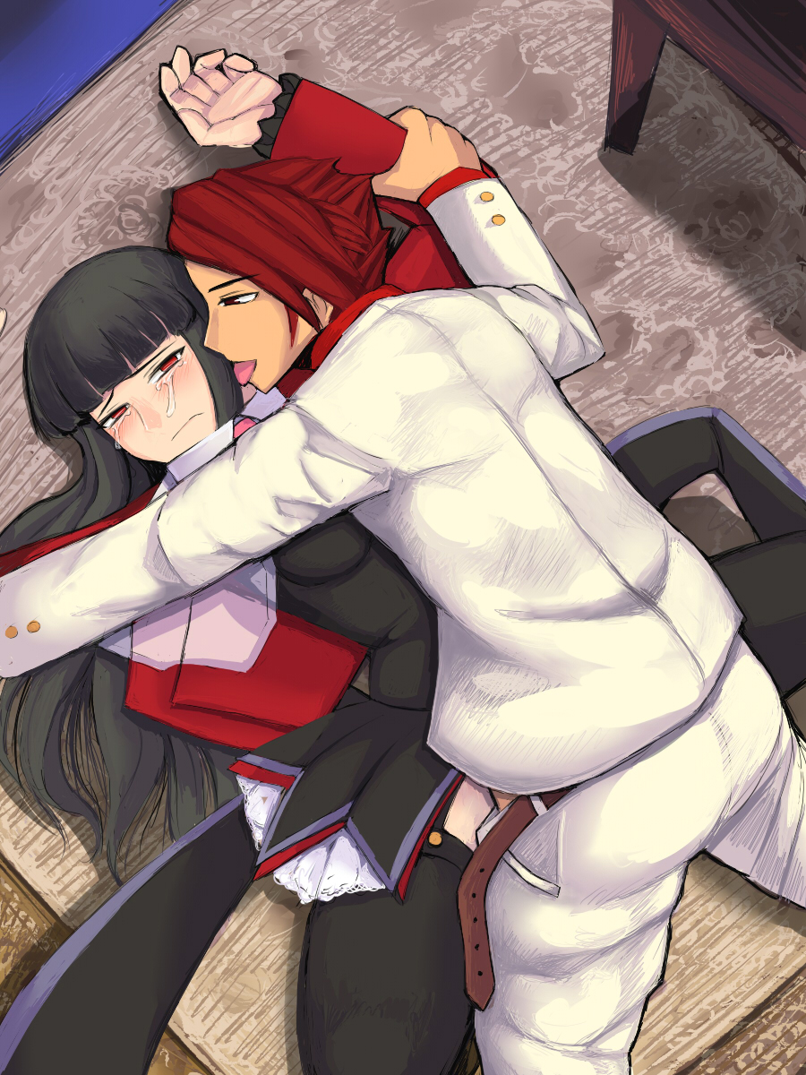 lucifer (umineko), stakes of purgatory, ushiromiya battler, umineko no naku koro ni, bad id, bad pixiv id, highres, 00s, blush, clothed sex, forced, rape, sex, spread legs, tears