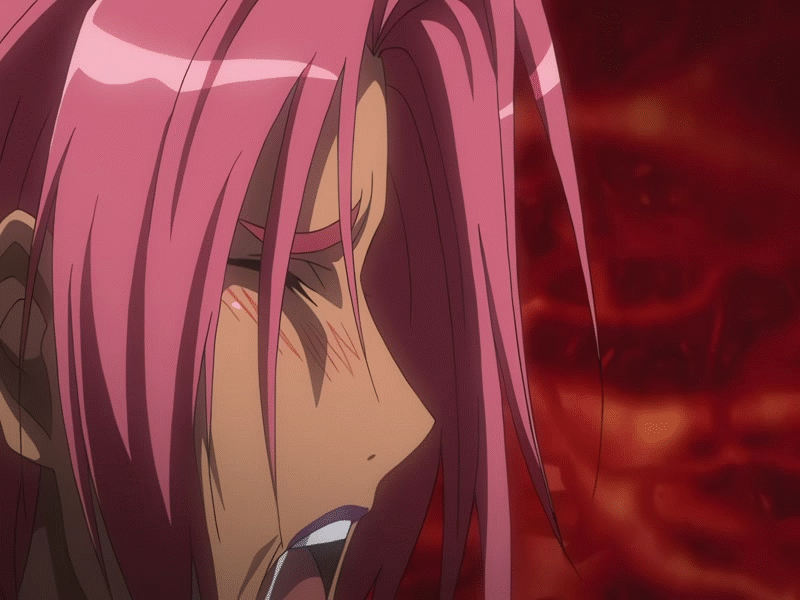 ingrid (taimanin asagi), taimanin (series), taimanin asagi, animated, animated gif, anime screenshot, monster sex, open mouth, saliva