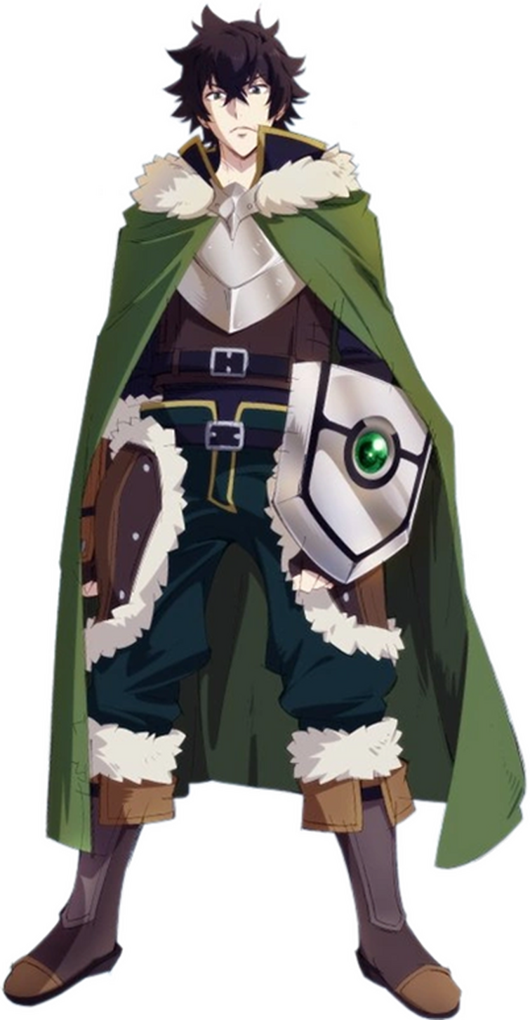 iwatani naofumi, tate no yuusha no nariagari, artist request, highres, non-web source, source request, tagme, 1boy, full body, legendary shield (tate no yuusha no nariagari), male focus, solo, standing