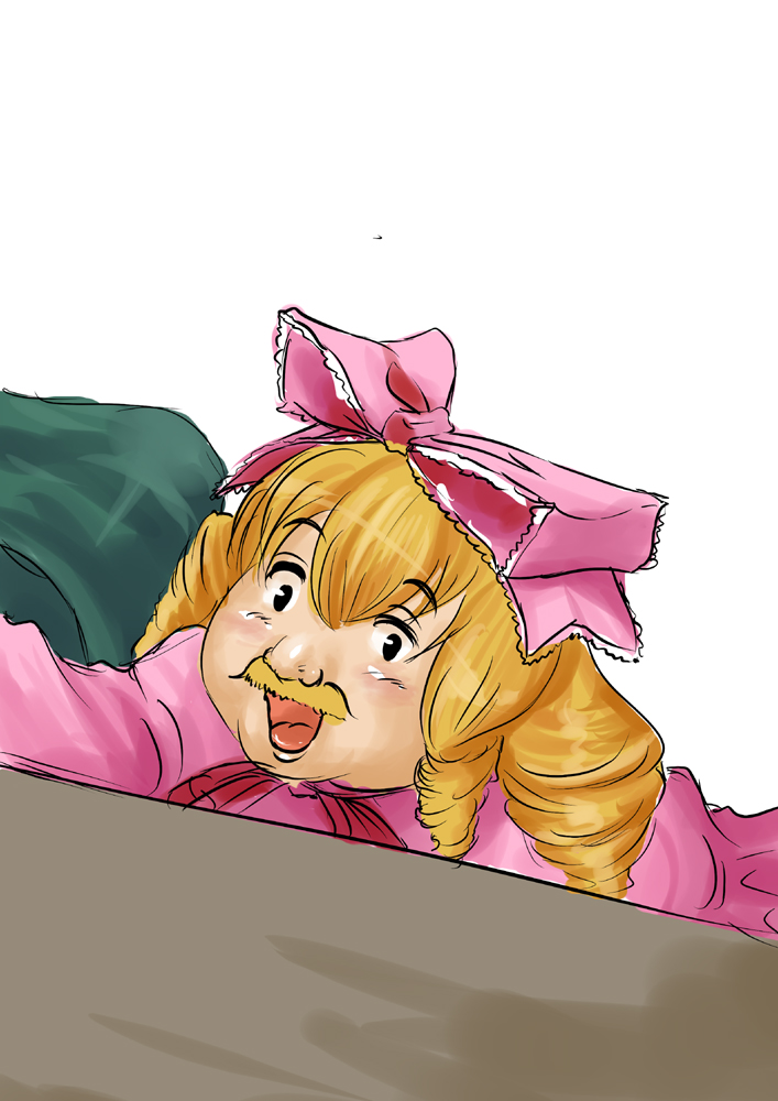 hinaichigo, suiseiseki, rozen maiden, 00s, bow, crossdressing, dress, facial hair, mustache