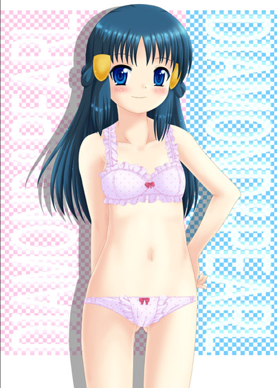 aoi kanan, dawn (pokemon), nintendo, pokemon, tagme, 1girl, blue eyes, blush, bra, female focus, lingerie, long hair, panties, solo, underwear