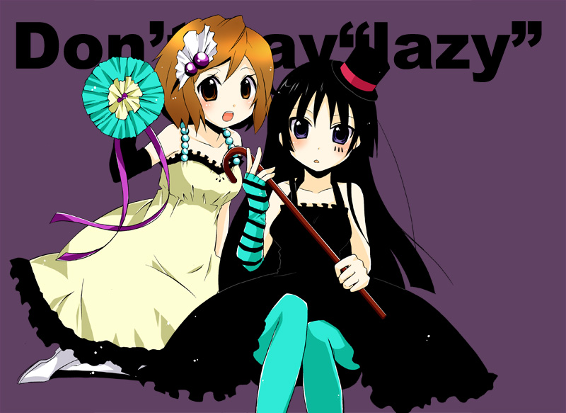 misato miyu, akiyama mio, hirasawa yui, don't say "lazy", k-on!, blue legwear, striped legwear, vertical-striped legwear, 00s, 2girls, aqua pantyhose, multiple girls, pantyhose, striped clothes, striped pantyhose, vertical-striped clothes, vertical-striped pantyhose