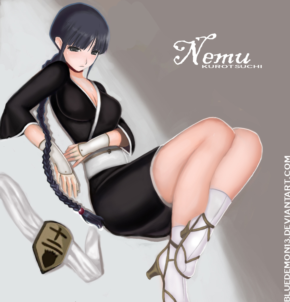 bluedemon13, kurotsuchi nemu, bleach, banned artist, braid, high heels, open shoes, sandals, shoes, vice captain