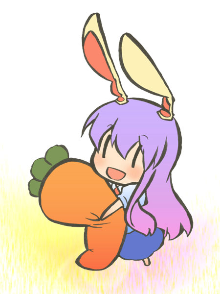 ara ta, harada (sansei rain), reisen udongein inaba, touhou, bad id, bad pixiv id, 1girl, animal ears, carrot, chibi, female focus, hug, long hair, purple hair, rabbit ears, solo, | |