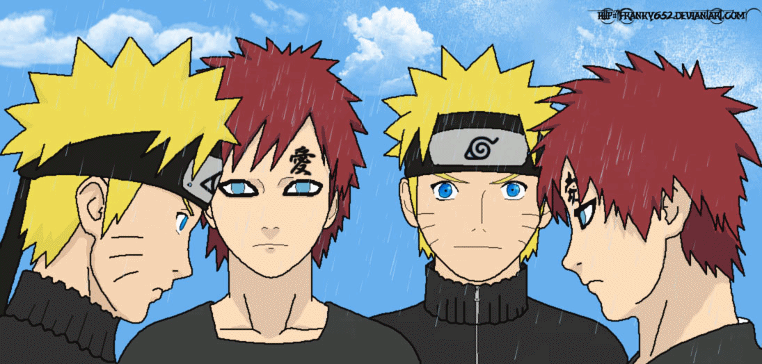 franky652, gaara, uzumaki naruto, naruto, animated, animated gif, blonde hair, cloud, red hair