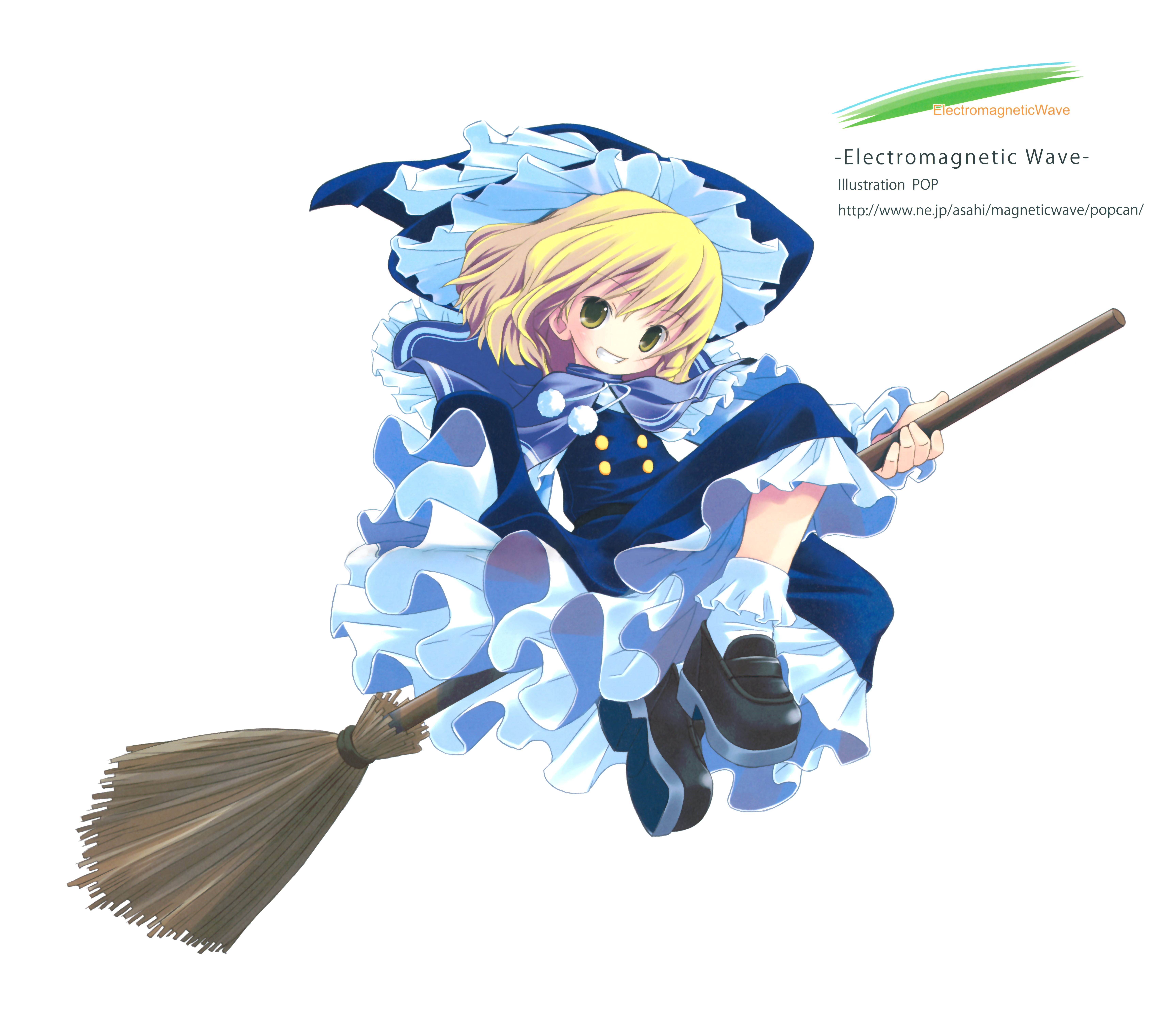 pop, kirisame marisa, touhou, absurdres, highres, 1girl, blonde hair, broom, female focus, hat, short hair, simple background, solo, white background, witch, witch hat, yellow eyes