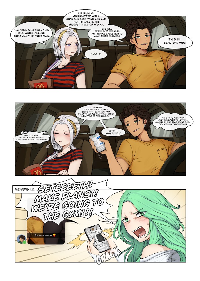 anafuu, claude von riegan, edelgard von hresvelg, rhea (fire emblem), seteth (fire emblem), fire emblem, fire emblem: three houses, fire emblem warriors: three hopes, nintendo, non-web source, 2boys, 2girls, black hair, green eyes, green hair, multiple boys, multiple girls, purple eyes, white hair