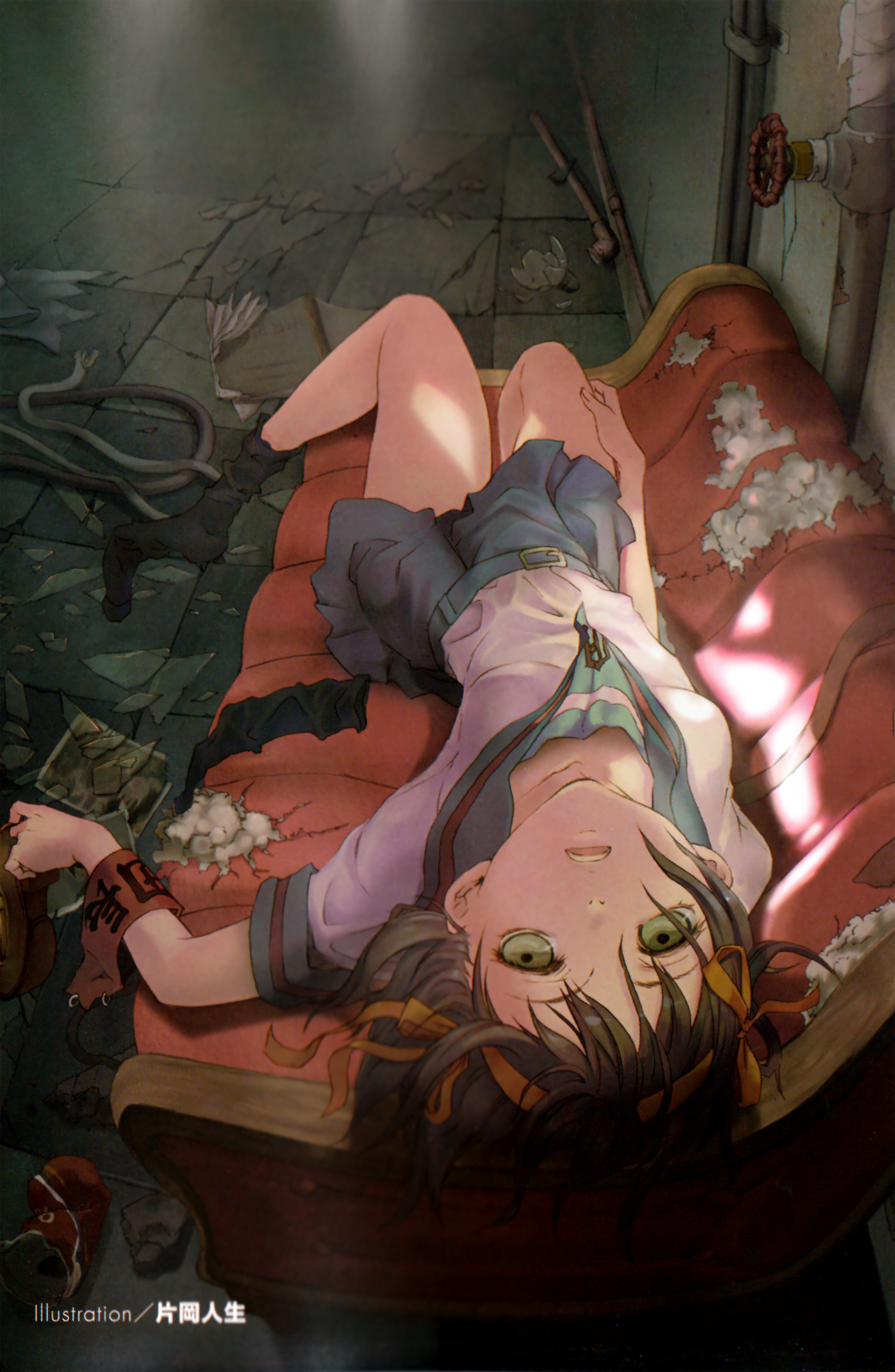 kataoka jinsei, suzumiya haruhi, suzumiya haruhi no yuuutsu, absurdres, highres, 00s, 1girl, female focus, school uniform, serafuku, solo