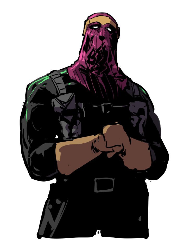 kjlbs, baron zemo, captain america (series), marvel, commentary, english commentary, 1boy, belt, black jacket, bulletproof vest, coat, dress, fur-trimmed coat, fur trim, gloves, gold headwear, grey coat, jacket, long sleeves, male focus, multicolored dress, pink mask, scabbard, sheath, sheathed, shirt, solo, striped hat, the falcon and the winter soldier, upper body, vest, white background