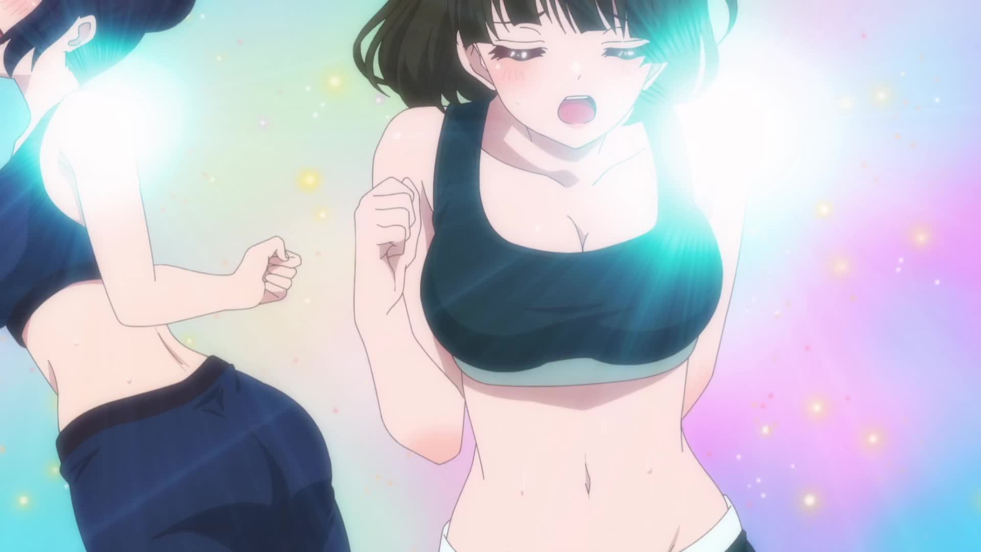 kotesashi kouyou, sawaranaide kotesashi-kun, animated, anime screenshot, highres, sound, tagme, video, 1boy, 6+girls, armpits, arms up, ass, back, bike shorts, blush, bouncing breasts, breasts, brown eyes, brown hair, cleavage, closed eyes, collarbone, completely nude, female orgasm, hair bun, large breasts, linea alba, long hair, massage, multiple girls, navel, nipples, nude, one eye closed, open mouth, orgasm, pants, shirt, short hair, shorts, sports bra, stomach, thighs, top-down bottom-up, white shirt, wide hips