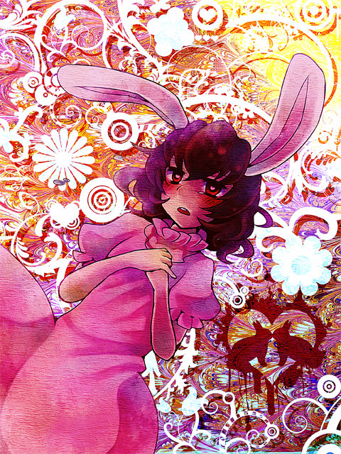culotte (artist), culotte (hosenrock), inaba tewi, touhou, bad id, bad pixiv id, 1girl, animal ears, female focus, rabbit ears, solo