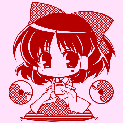 ikeda jun (aquaqua), jun (aquaqua), hakurei reimu, touhou, 1girl, chibi, female focus, japanese clothes, miko, solo