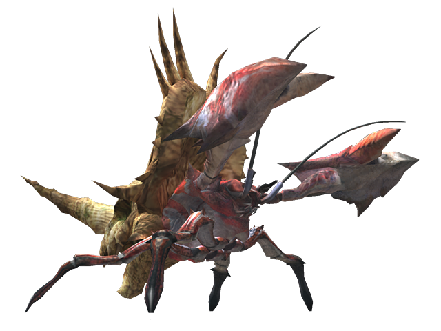 daimyo hermitaur, giant enemy crab, capcom, monster hunter (series), non-web source, 3d, crab, monster, transparent background