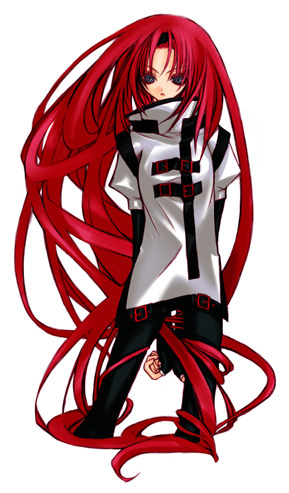 aighe (pixiv), kusabi (aighe), millia rage, arc system works, guilty gear, bad id, bad pixiv id, lowres, 1girl, alternate color, blue eyes, elbow gloves, female focus, fingerless gloves, gloves, long hair, pantyhose, red hair, solo, very long hair