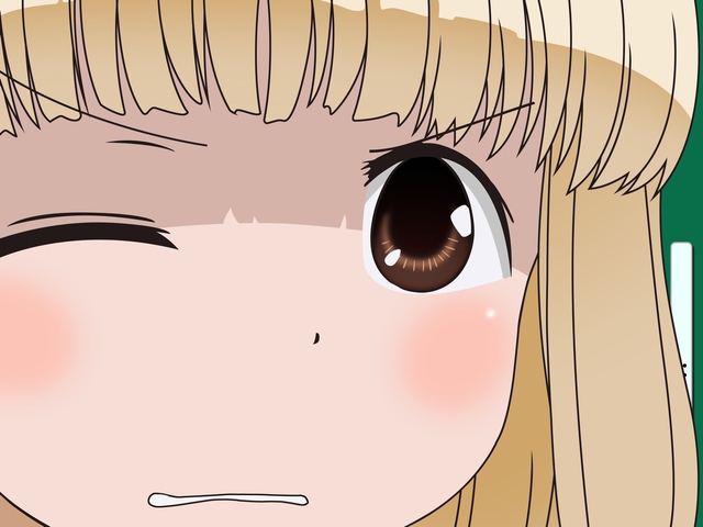 fukuji mihoko, saki (manga), 00s, 1girl, female focus, gununu (meme), meme, one eye closed, solo, wince, wink