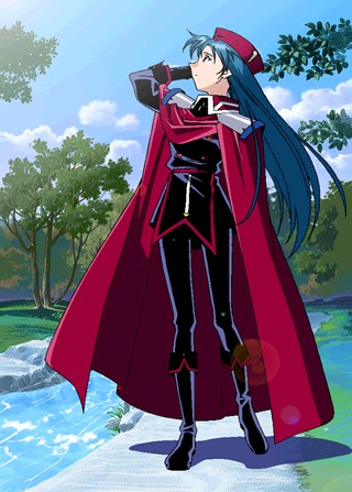 lucia (lunar), game arts, lunar, lunar 2: eternal blue, lowres, 1girl, blue hair, female focus, green eyes, hat, long hair, solo