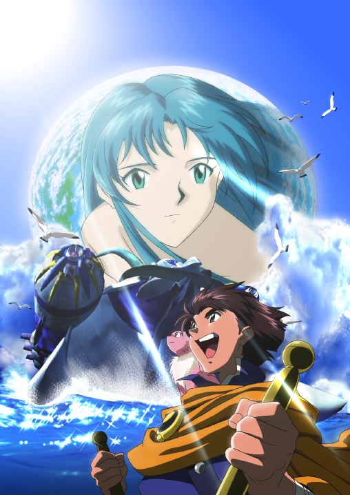 hiro (lunar), lucia (lunar), ruby (lunar), game arts, lunar, lunar 2: eternal blue, blue hair, brown eyes, brown hair, green eyes