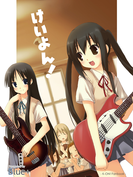 kohinata sora, akiyama mio, hirasawa yui, kotobuki tsumugi, nakano azusa, tainaka ritsu, k-on!, bad id, bad pixiv id, 00s, 5girls, bass guitar, guitar, ho-kago tea time, instrument, multiple girls, mustang (guitar), school uniform