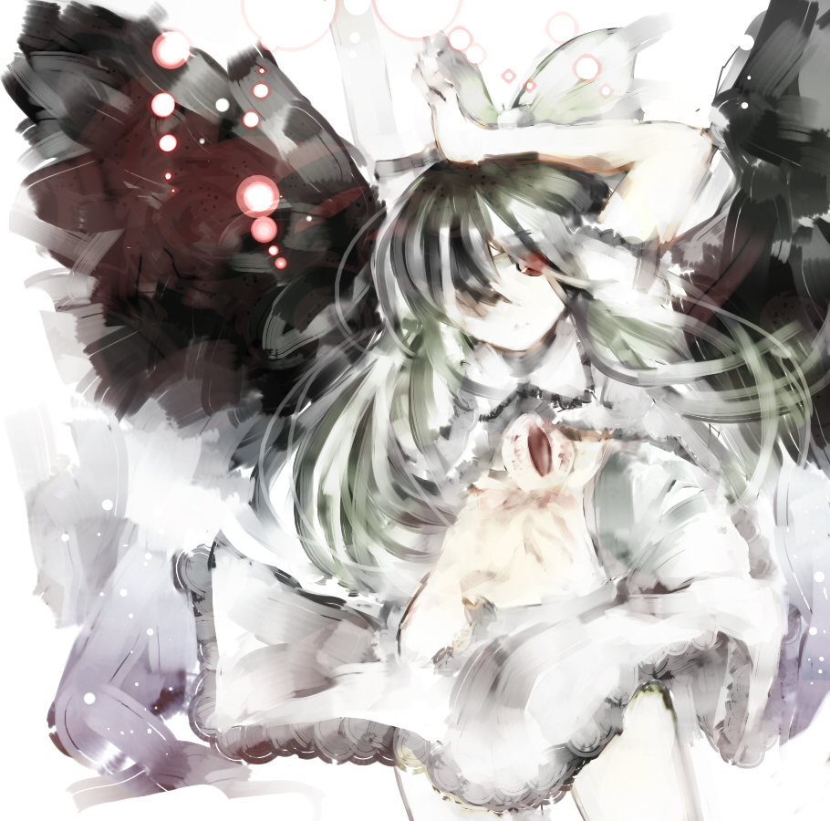 kanosigu, reiuji utsuho, touhou, bad id, bad pixiv id, 1girl, female focus, solo, wings