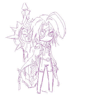 212 (kisaragi), nu-13, arc system works, blazblue, lowres, chibi, eyepatch, sketch