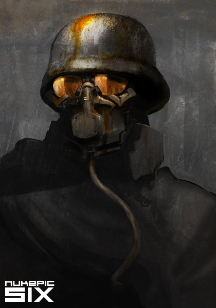 huke, original, picsix, 1boy, armor, bodysuit, gas mask, goggles, helmet, male focus, mask, solo, upper body