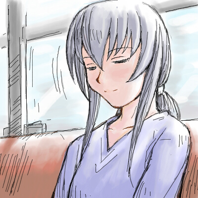 tsuda nanafushi, suigintou, rozen maiden, silver hair, lowres, 00s, aged up, casual, closed eyes, solo