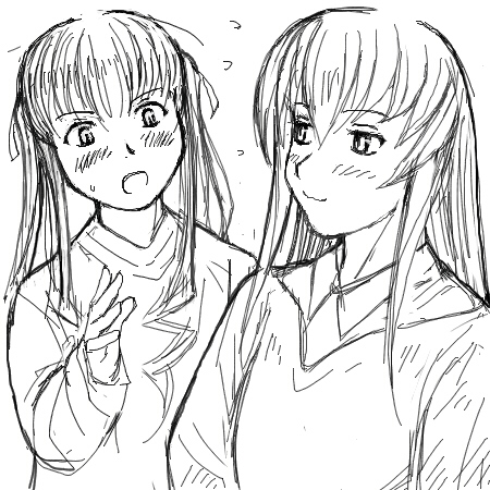 tsuda nanafushi, shinku, suigintou, rozen maiden, lowres, 00s, aged up, casual, greyscale, monochrome