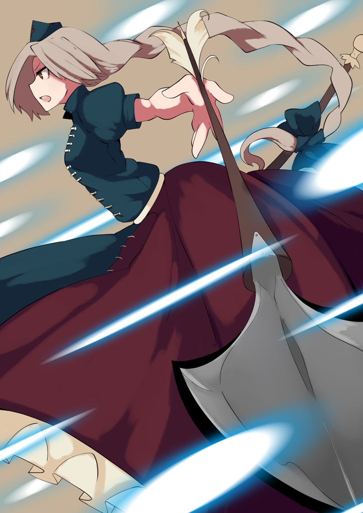 fuurin (omaemona), yagokoro eirin, touhou, bad id, bad pixiv id, 1girl, danmaku, female focus, solo