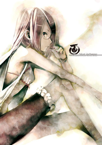 kei (keigarou), nanako (kei), original, bad id, bad pixiv id, lowres, painting (medium), traditional media, watercolor (medium), 1girl, bare shoulders, bikini, bikini top only, breasts, cigarette, cover, faux traditional media, female focus, glasses, long hair, open clothes, sideboob, small breasts, smoking, solo, swimsuit, unzipped