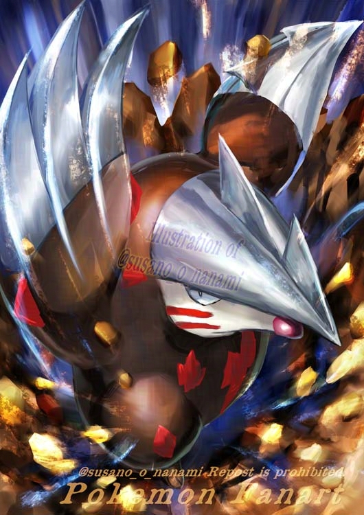 nanami lusia, excadrill, nintendo, pokemon, animal focus, claws, closed mouth, from above, gen 5 pokemon, looking at viewer, mole (animal), pokemon (creature), pokemon focus, rock, snout, solo